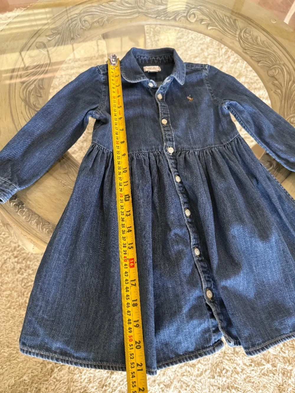 Polo Ralph Lauren Baby Girls Denim Cotton Shirtdress Size 24 Months